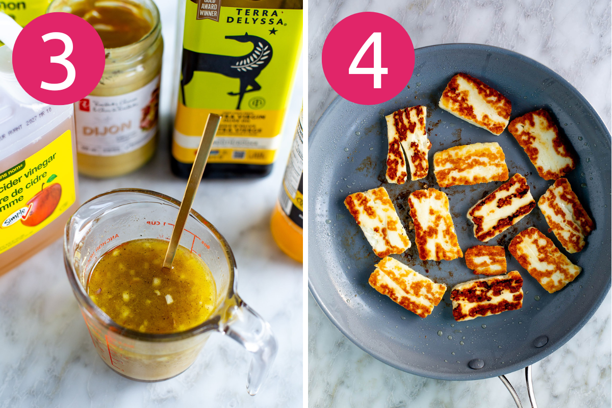 Halloumi salad steps 3 & 4