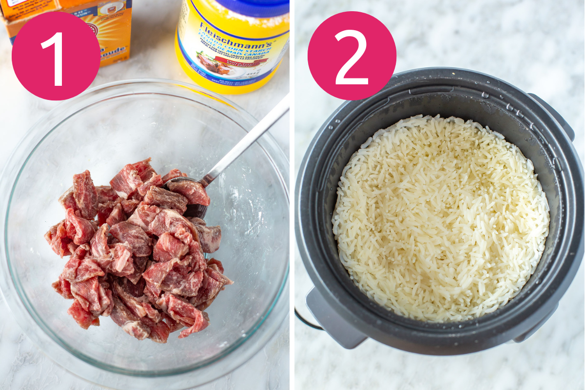 Kung pao beef steps 1 & 2