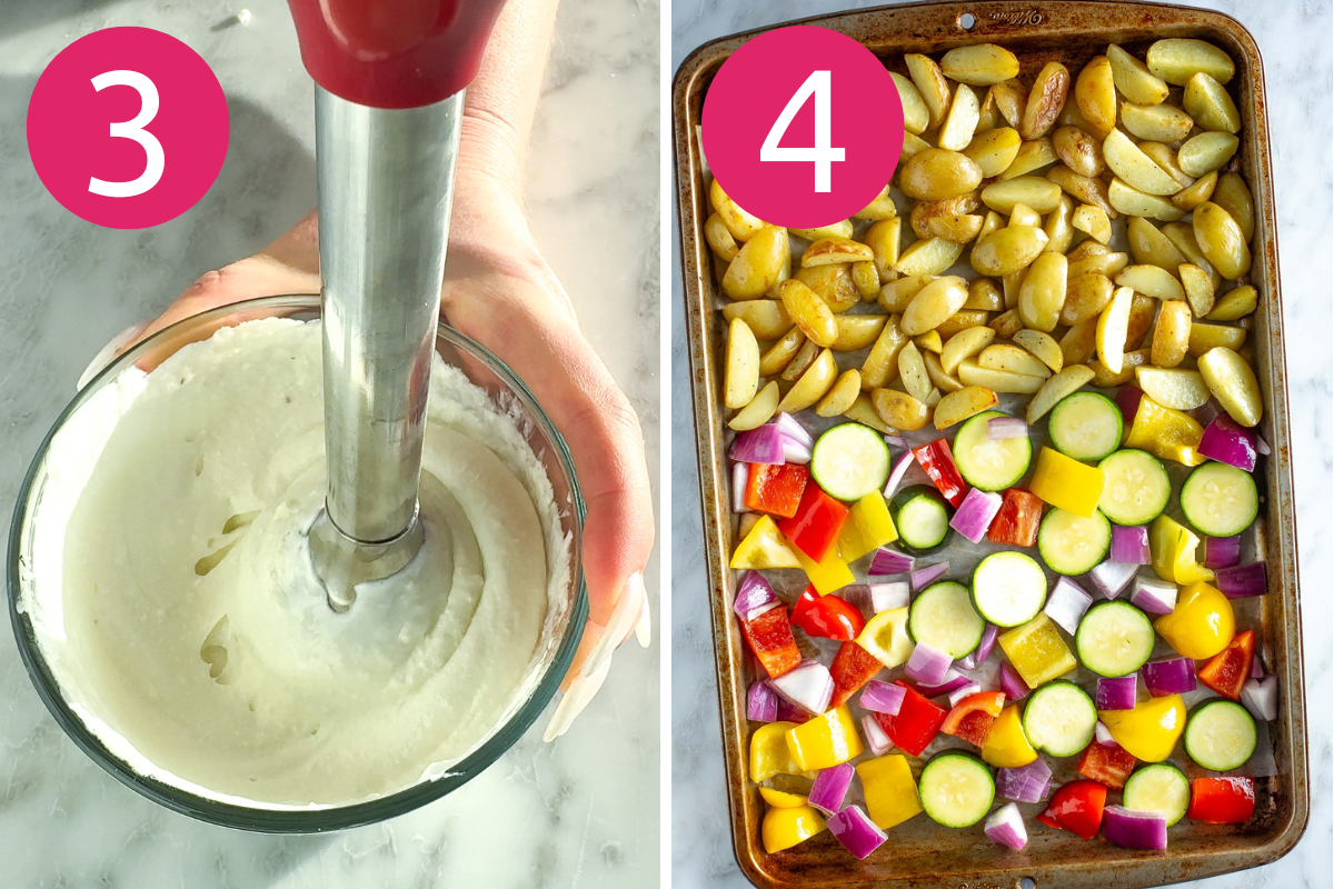 Mediterranean Chicken collage of steps 3 & 4