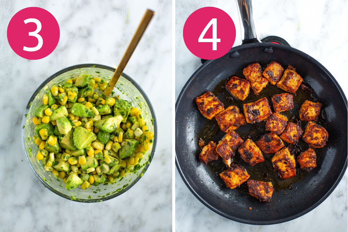 Salmon tacos steps 3 & 4