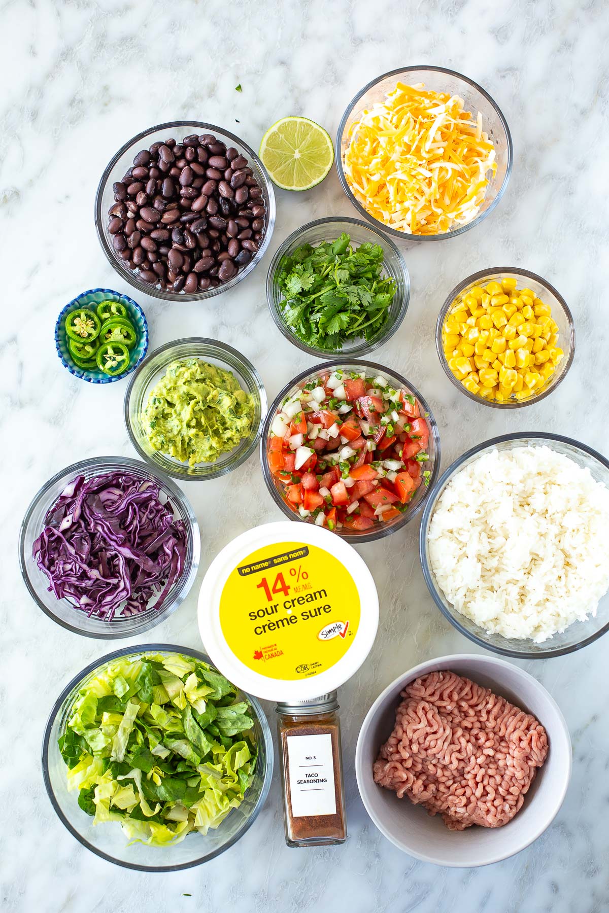 Taco bowls ingredients
