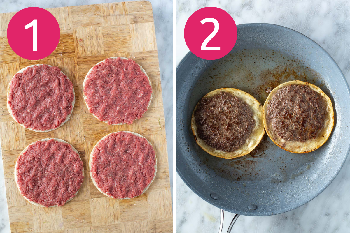 Big mac tacos steps 1 & 2