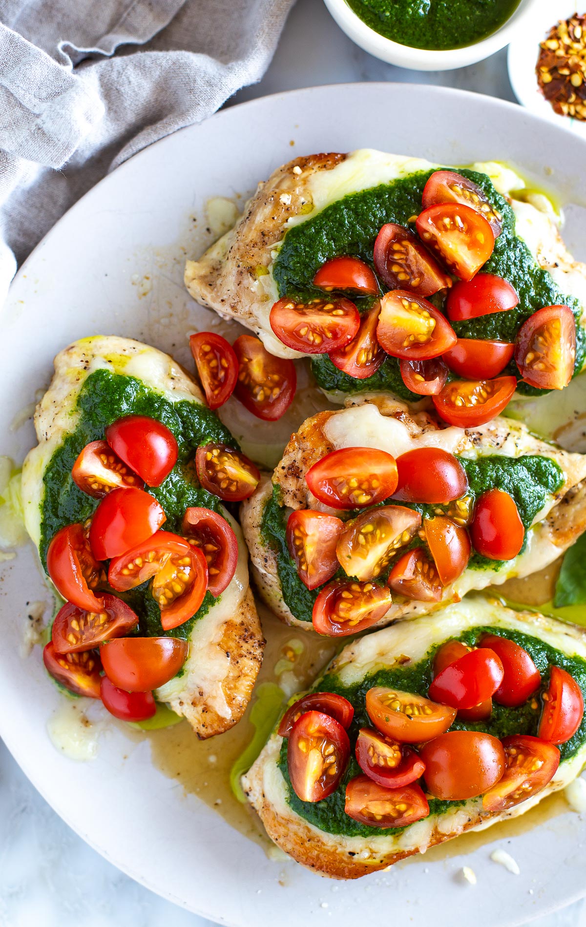 Grilled chicken margherita