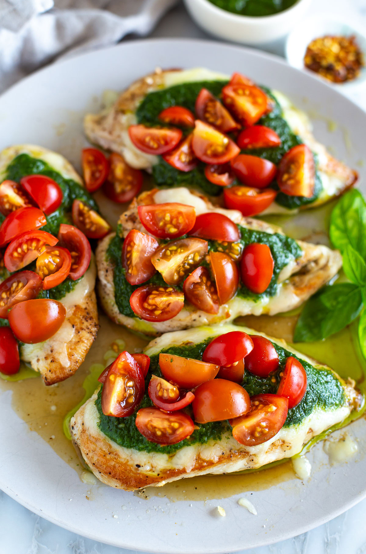 Grilled chicken margherita