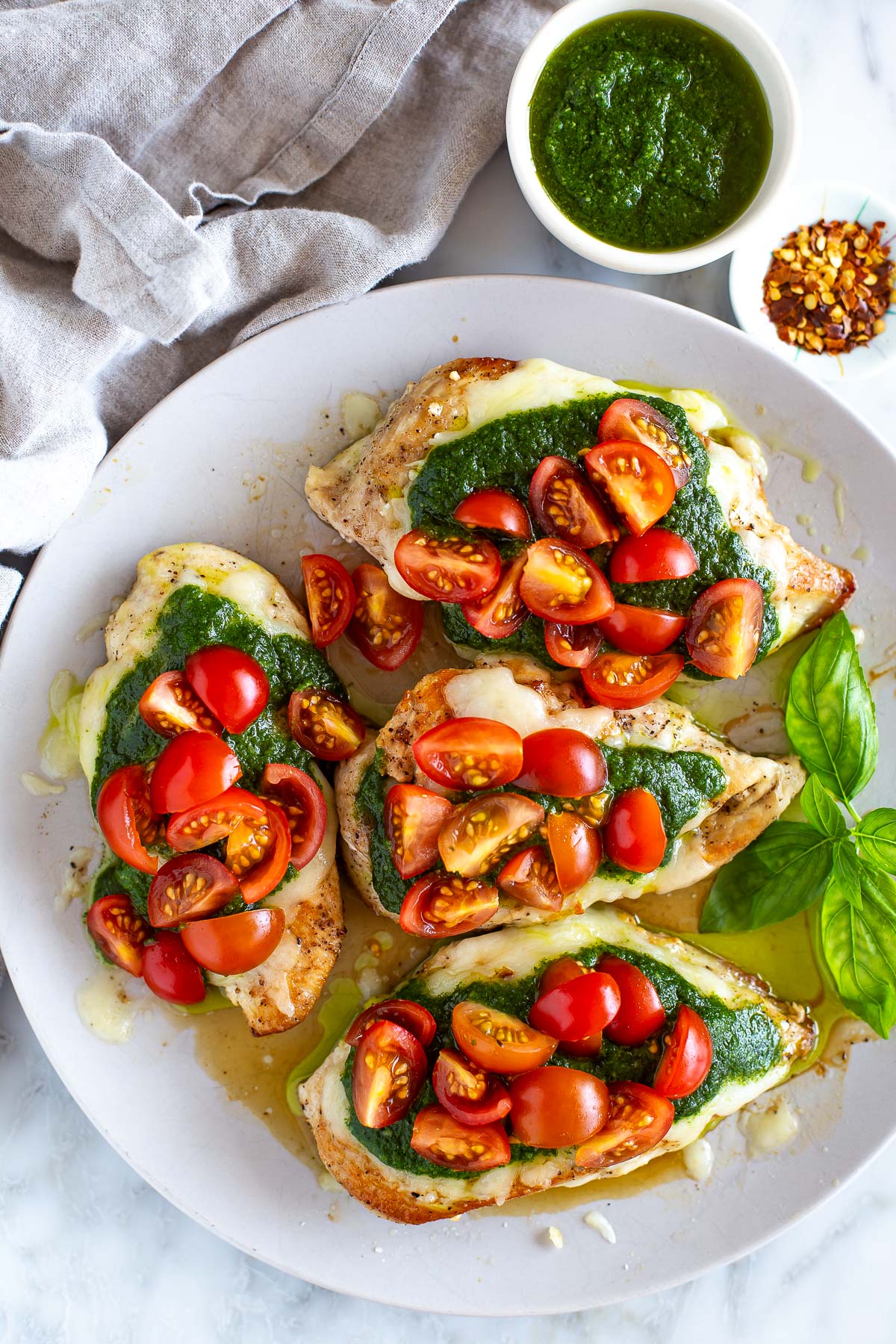 Grilled chicken margherita