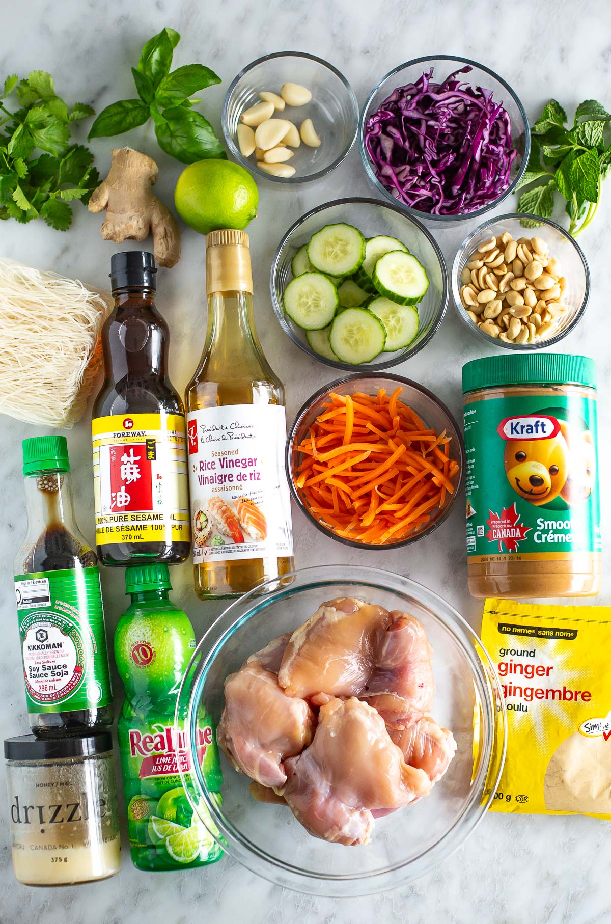 Spring roll in a bowl ingredients