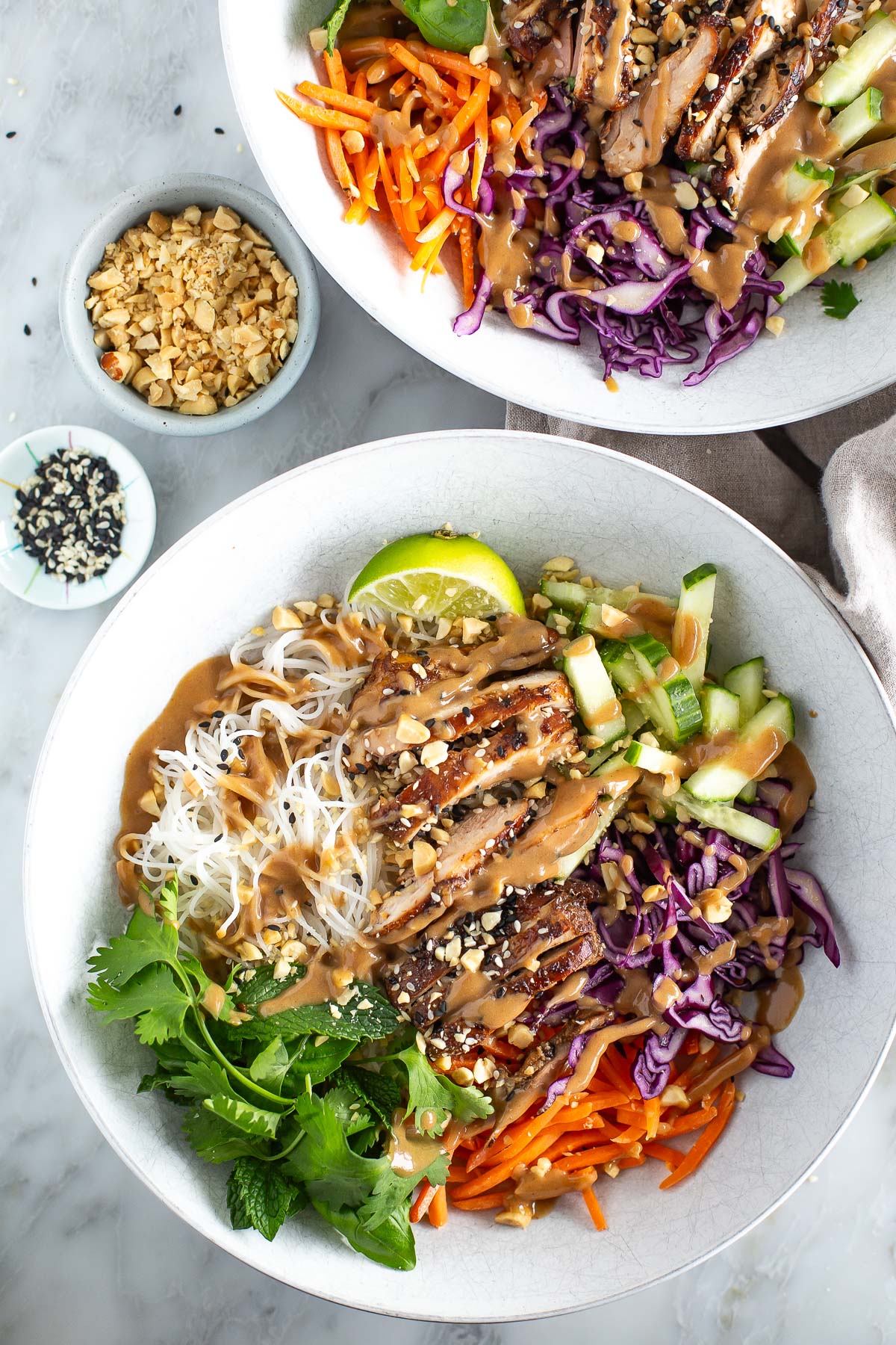 Spring roll in a bowl