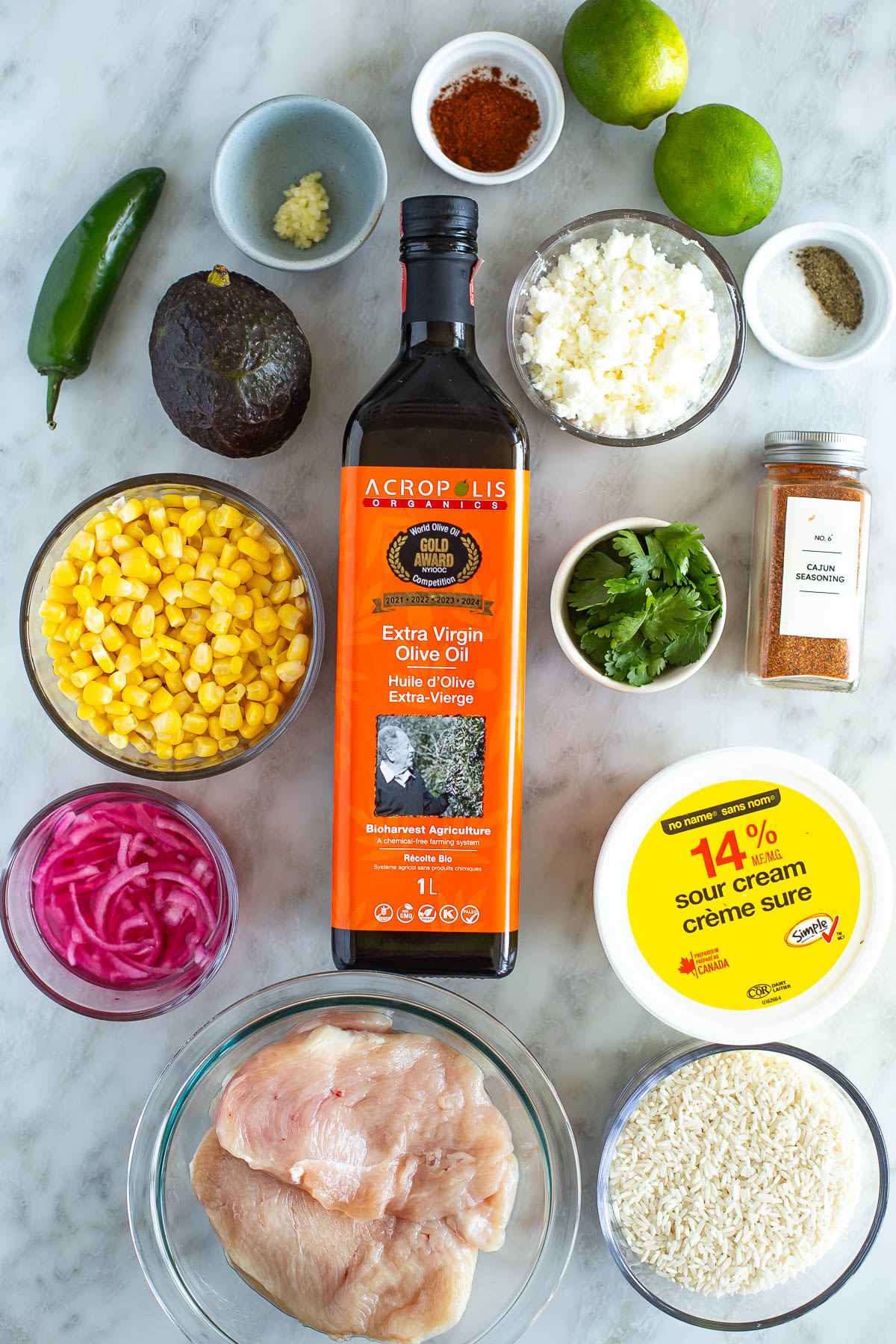 Street corn chicken rice bowl ingredients