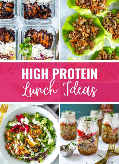 High protein lunch ideas recipe collage