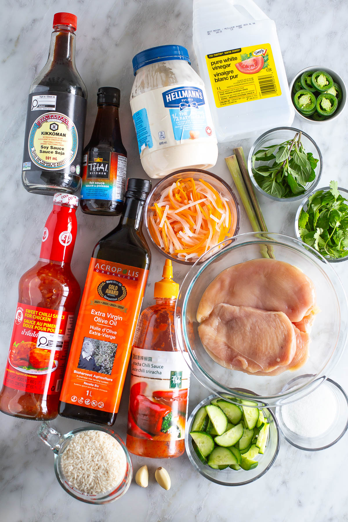 Chicken Banh Mi Bowls ingredients