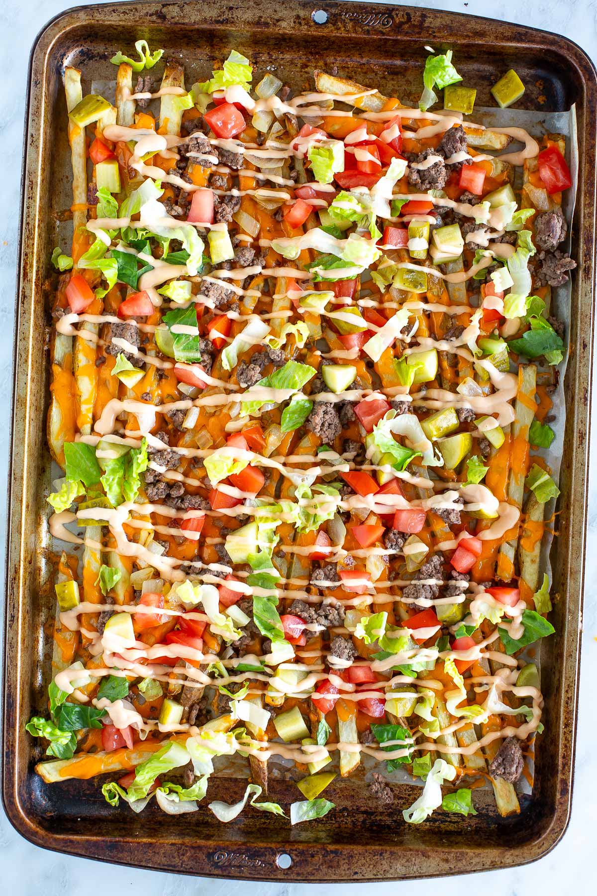 Cheeseburger fries