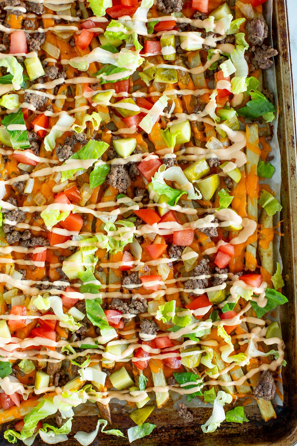 Cheeseburger fries
