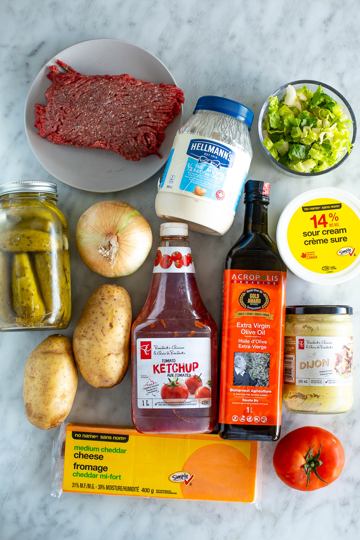 Cheeseburger fries ingredients