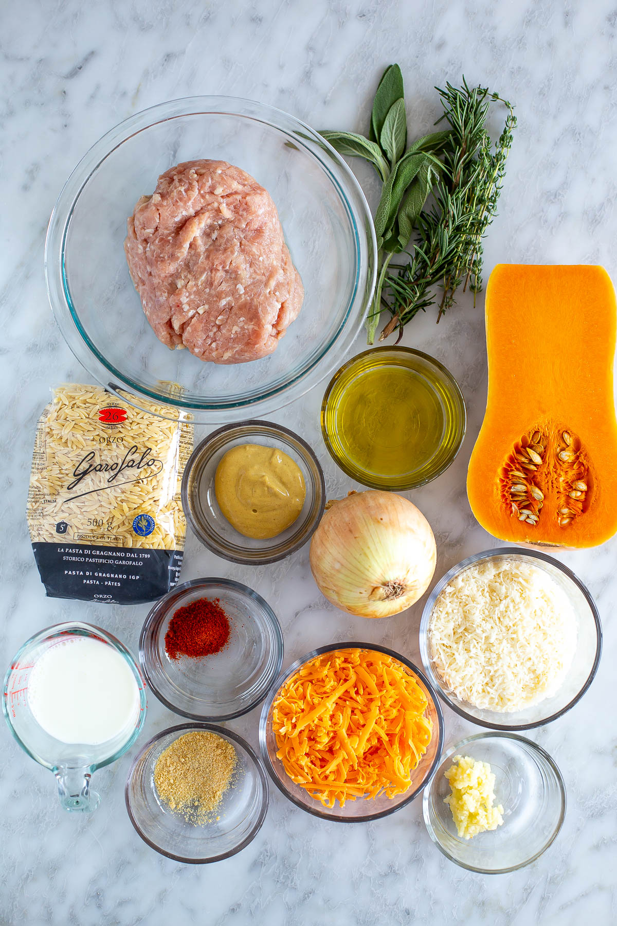 Butternut squash orzo ingredients