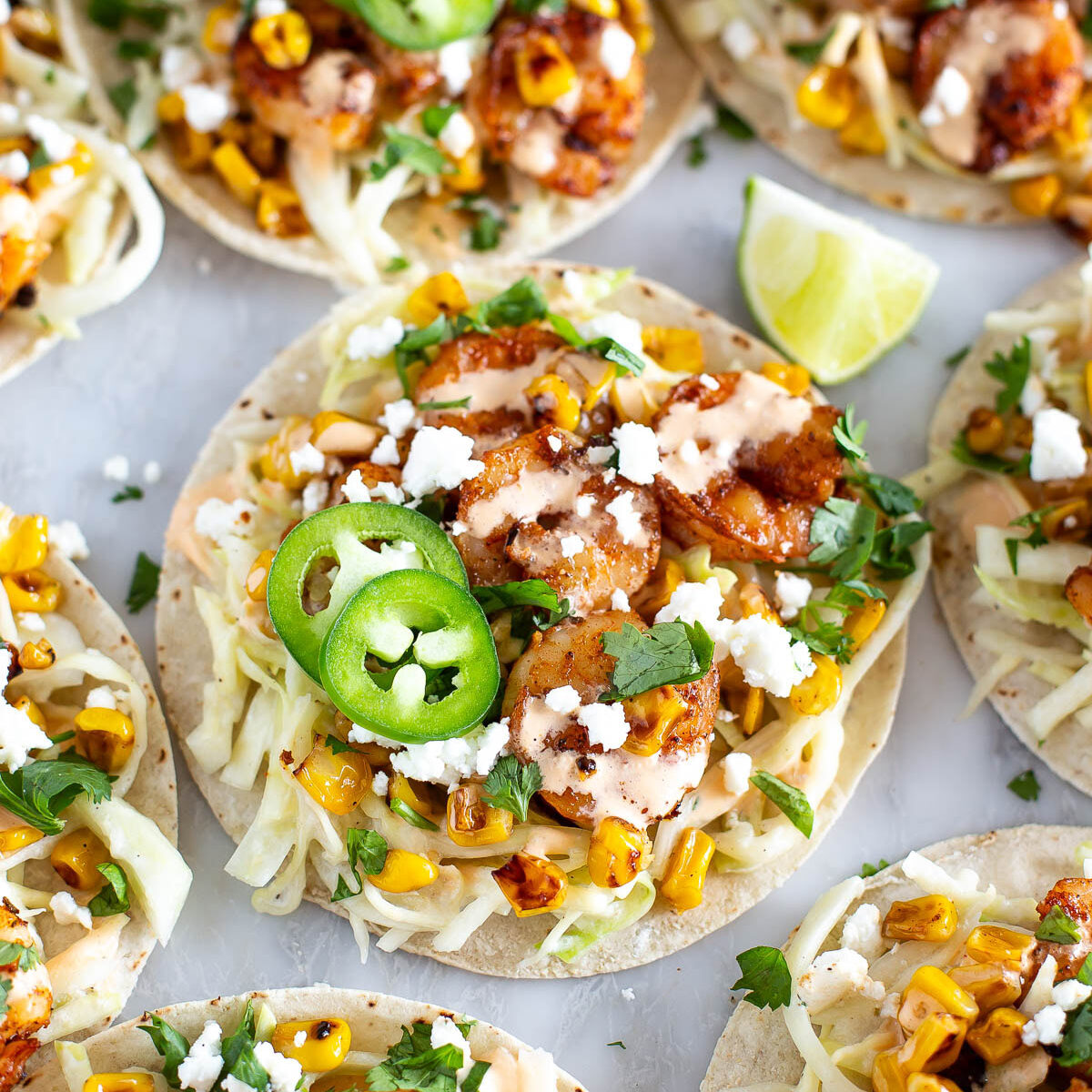 Blackened shrimp tacos