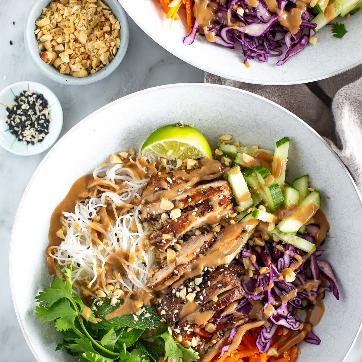Spring roll in a bowl