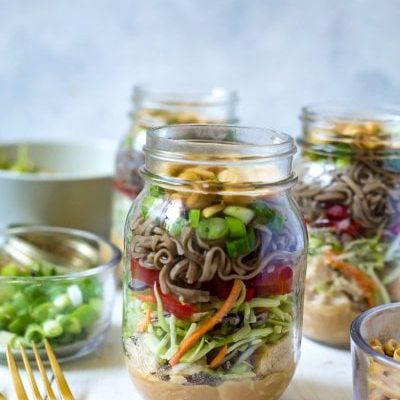 Thai Chicken Soba Noodle Salad Jars